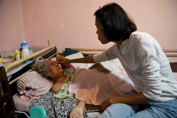 Indonesia, Ambarawa, January 2008.
Grandma 5.
Visiting the grandmother of Didien in Ambarawa (Central Java). She is 99 years old, but we are not sure. 
